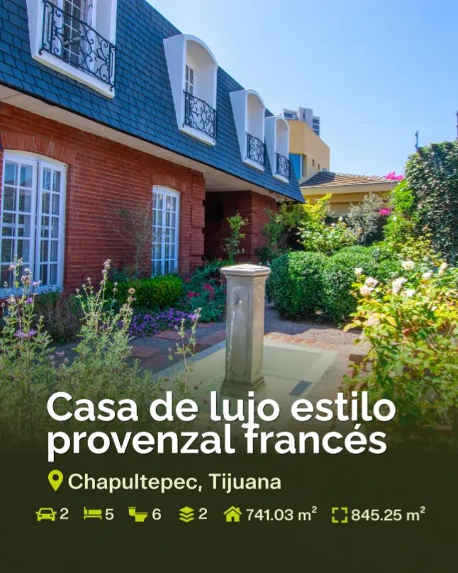 Casa de lujo en venta en Chapultepec Zona Dorada Tijuana estilo provenzal francés